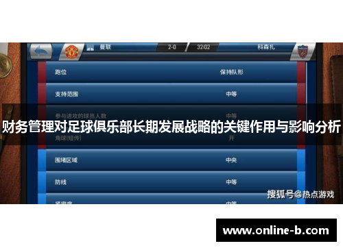 财务管理对足球俱乐部长期发展战略的关键作用与影响分析